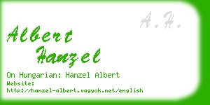 albert hanzel business card